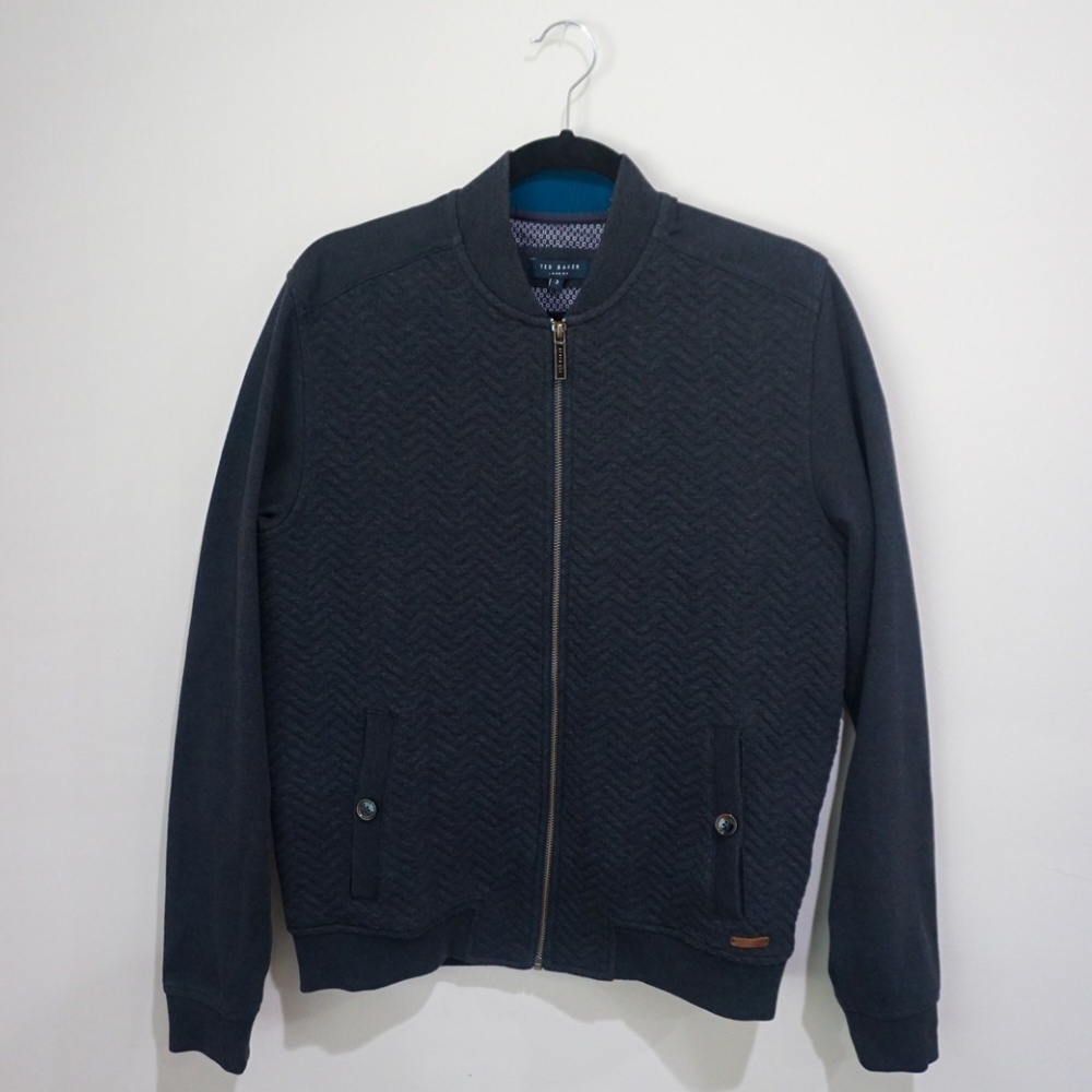 Ted Baker Quilted Bomber Style Jacket Blue Size Med